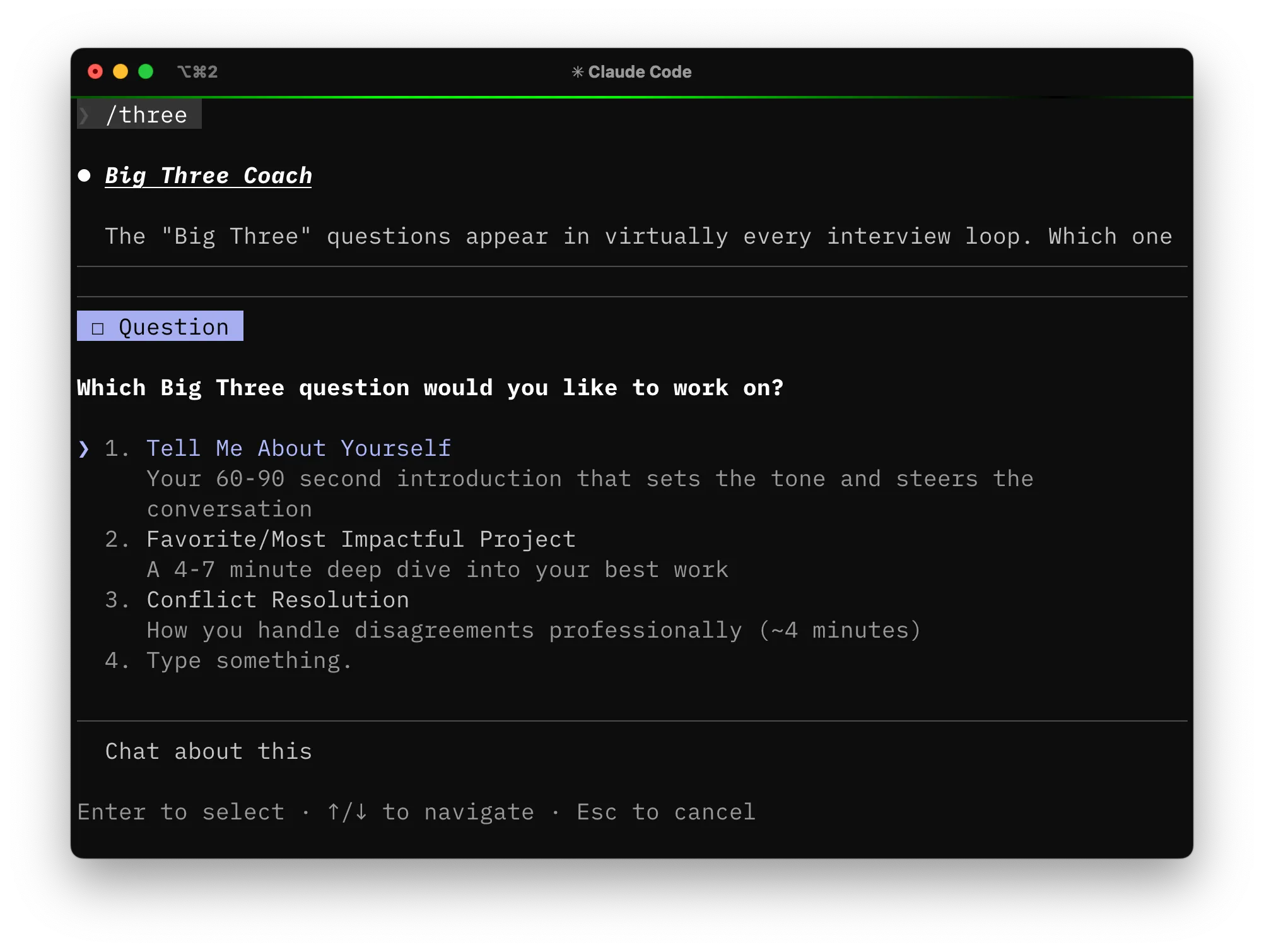 Big Three Coaching Interface